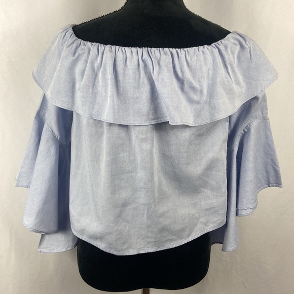 Maven West Off the Shoulder Ruffle Top with Huge Bell Sleeves - Picture 2 of 8